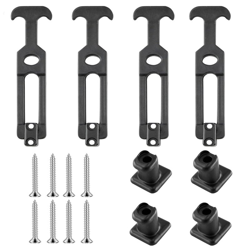 PDETVEO 6.6'' Rubber Flexible T-Handle Draw Latches, Black Rubber Hood Machine Draw Latches for Tool Box, Boat, Cooler, Golf Cart, Machine Equipment, 4pcs - Image 1